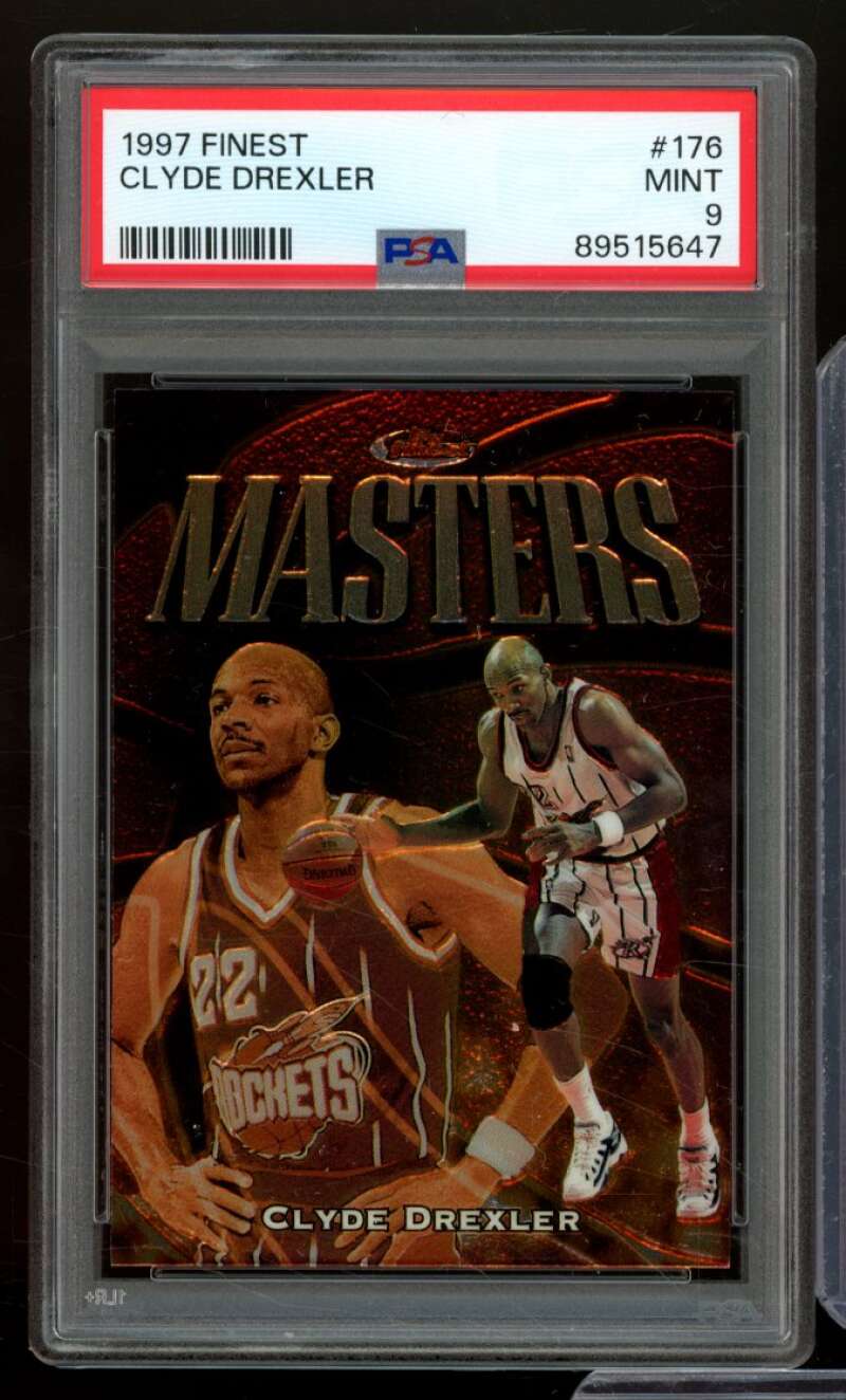 Clyde Drexler Card 1997-98 Finest #176 PSA 9 Image 1