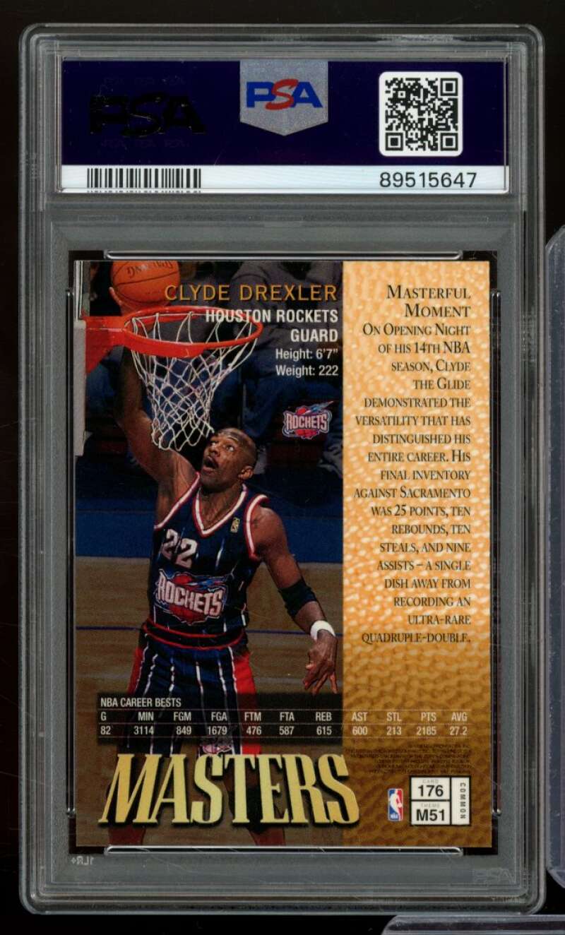 Clyde Drexler Card 1997-98 Finest #176 PSA 9 Image 2