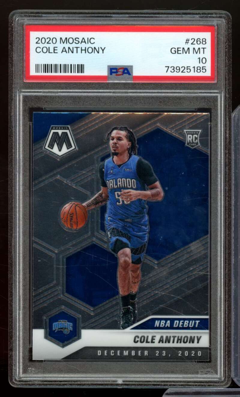 Cole Anthony Rookie Card 2020-21 Mosaic #268 PSA 10 Image 1