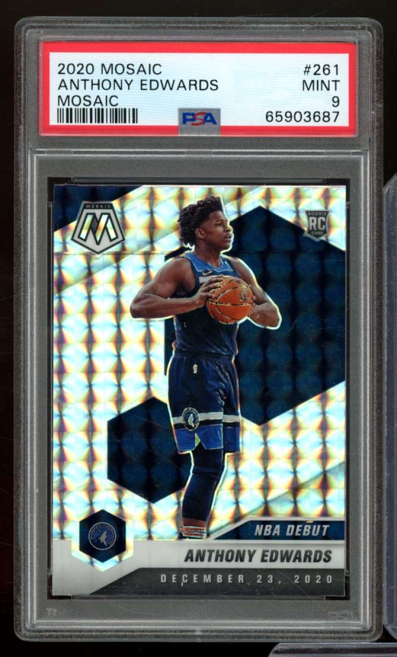 Anthony Edwards Rookie Card 2020-21 Mosaic Mosaic #261 PSA 9 Image 1