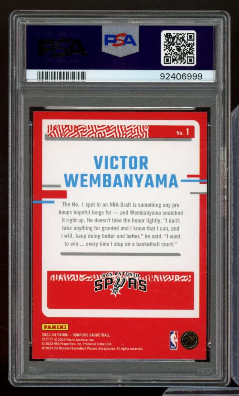 Victor Wembanyama Rookie Card 2023-24 Donruss #1 PSA 9 Image 2