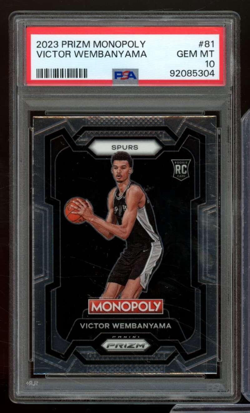 Victor Wembanyama Rookie Card 2023-24 Prizm Monopoly #81 PSA 10 Image 1