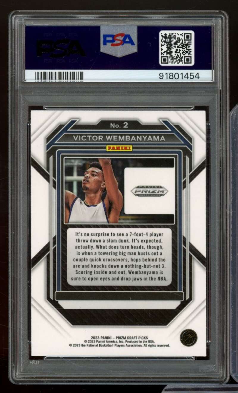 Victor Wembanyama Rookie Card 2023-24 Prizm Draft Picks #2 PSA 9 Image 2