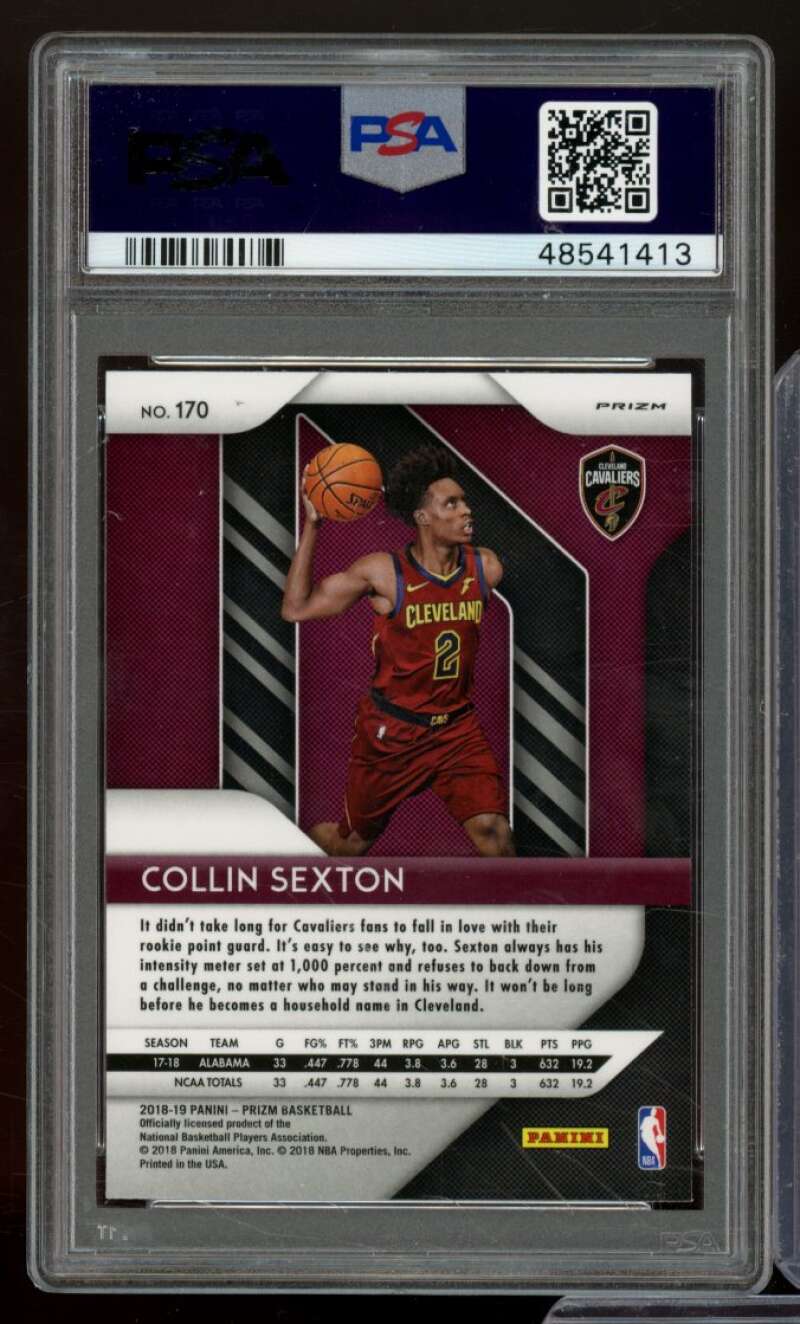 Collin Sexton Rookie Card 2018-19 Panini Prizm Hyper Prizm #170 PSA 9 Image 2