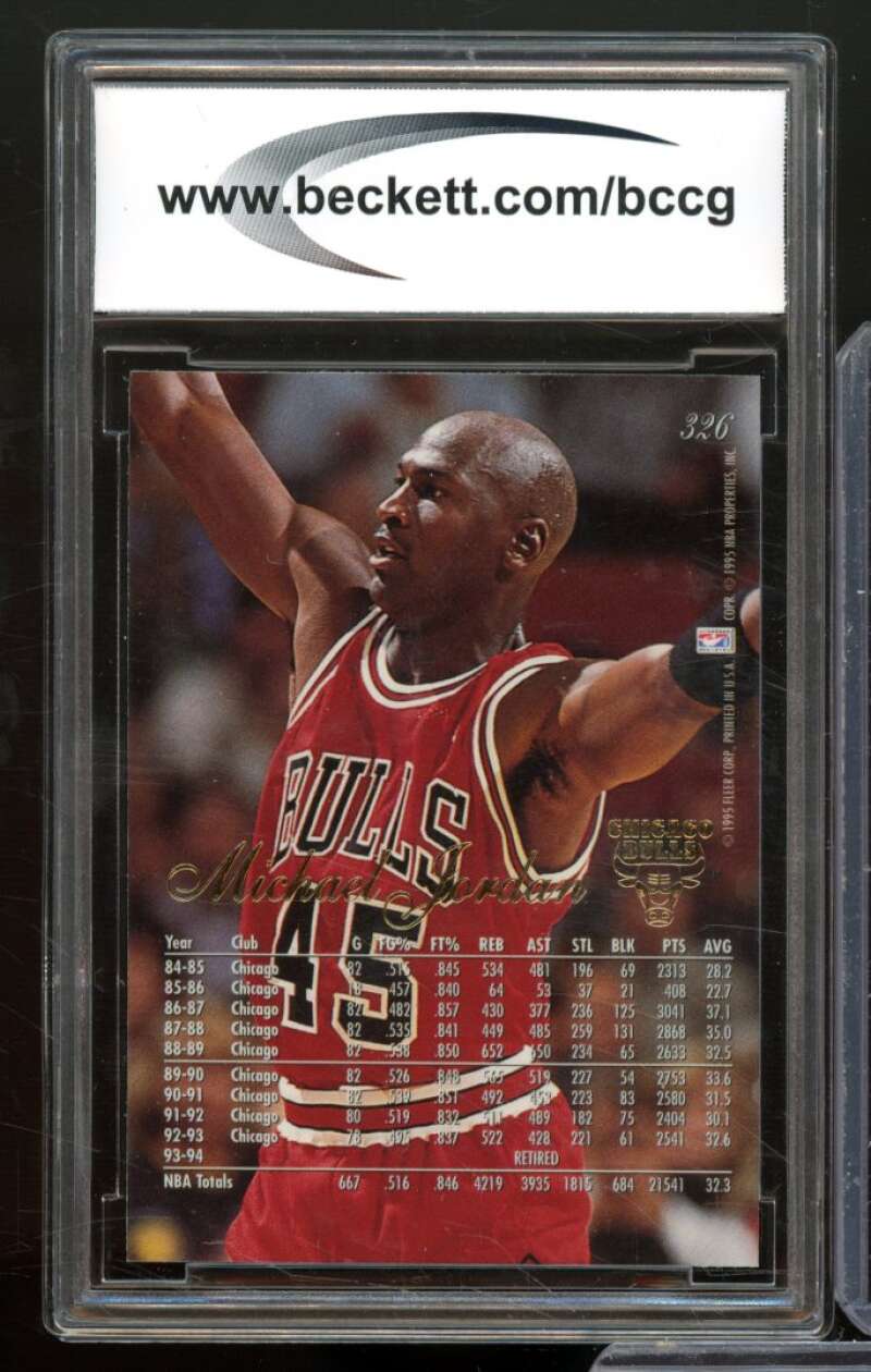 1994-95 Flair #326 Michael Jordan Card BCCG 10 Mint+ Image 2