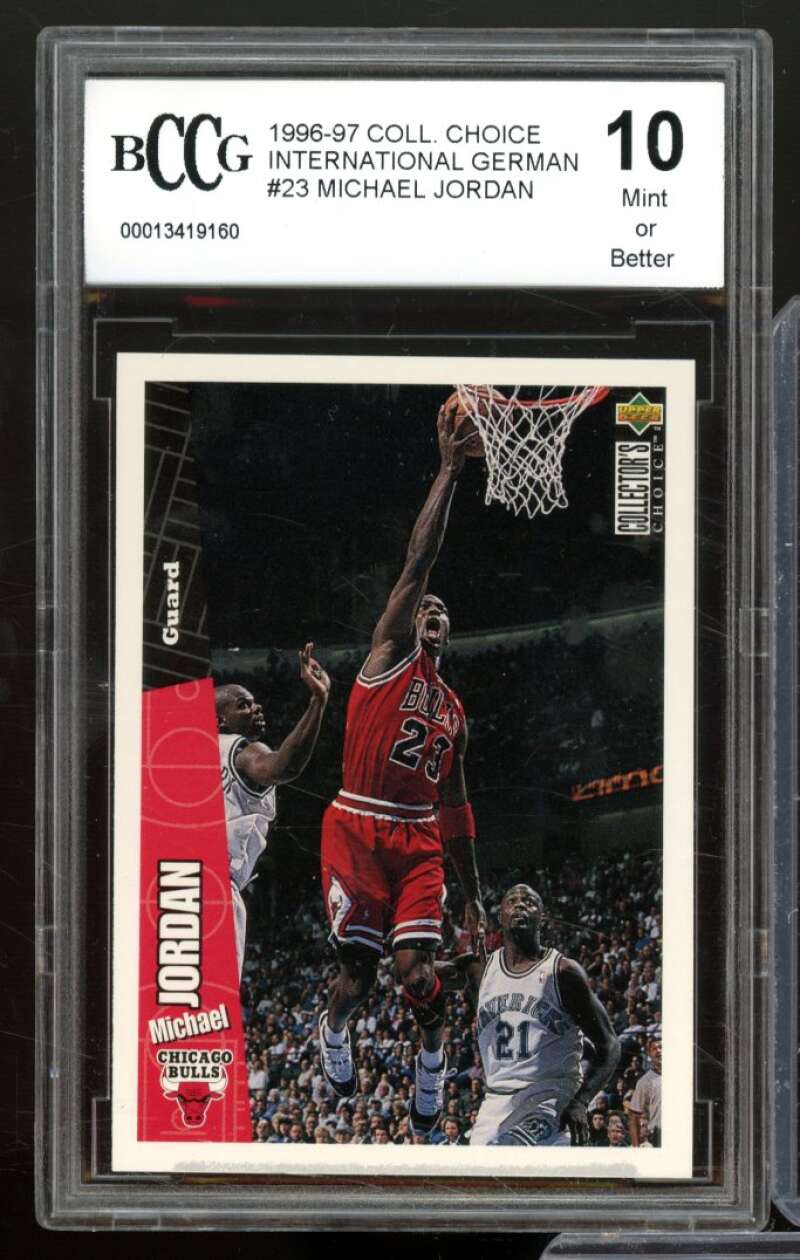 1996-97 Coll. Choice International German #23 Michael Jordan BGS BCCG 10 Mint+ Image 1