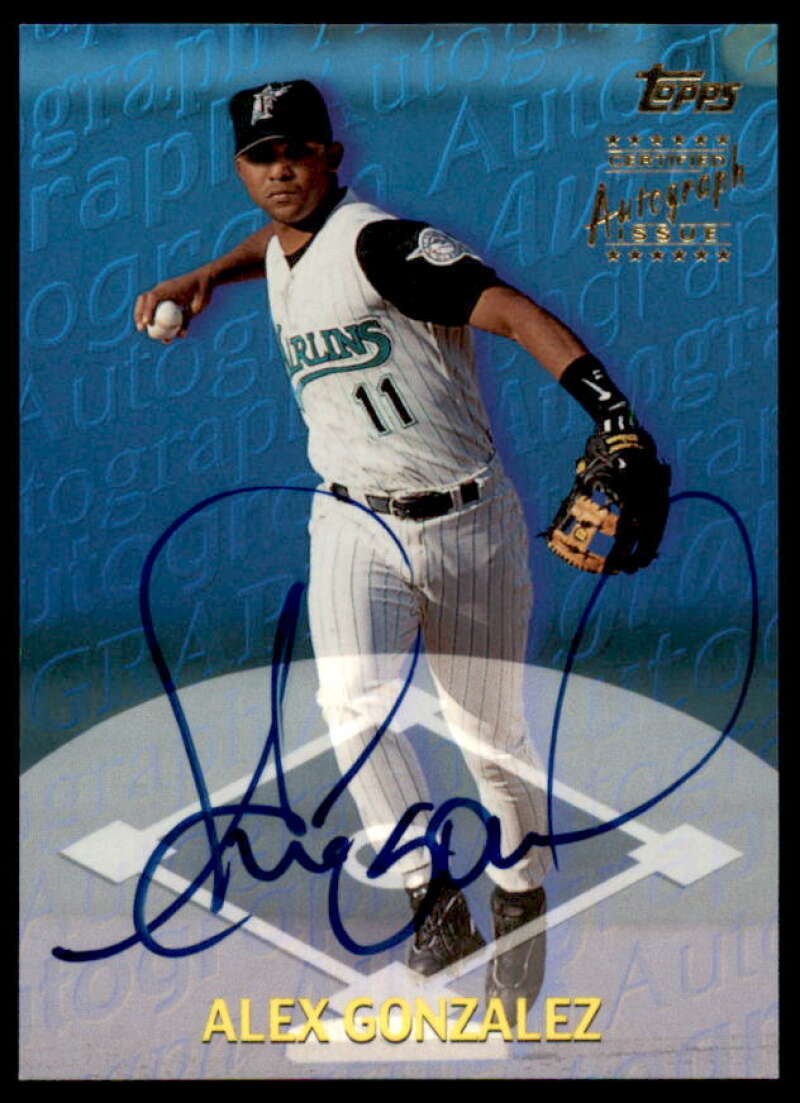 Alex Gonzalez D Card 2000 Topps Autographs #TA28  Image 1
