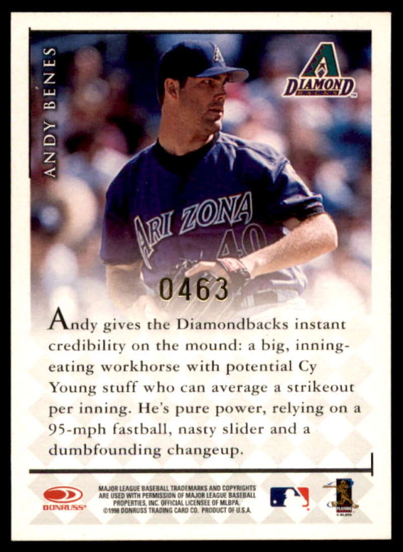 Andy Benes Card 1998 Donruss Signature Autographs Millennium #10  Image 2
