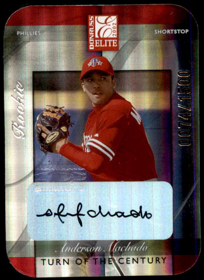 Anderson Machado Rookie 2002 Donruss Elite Turn of the Century Autographs #166  Image 1