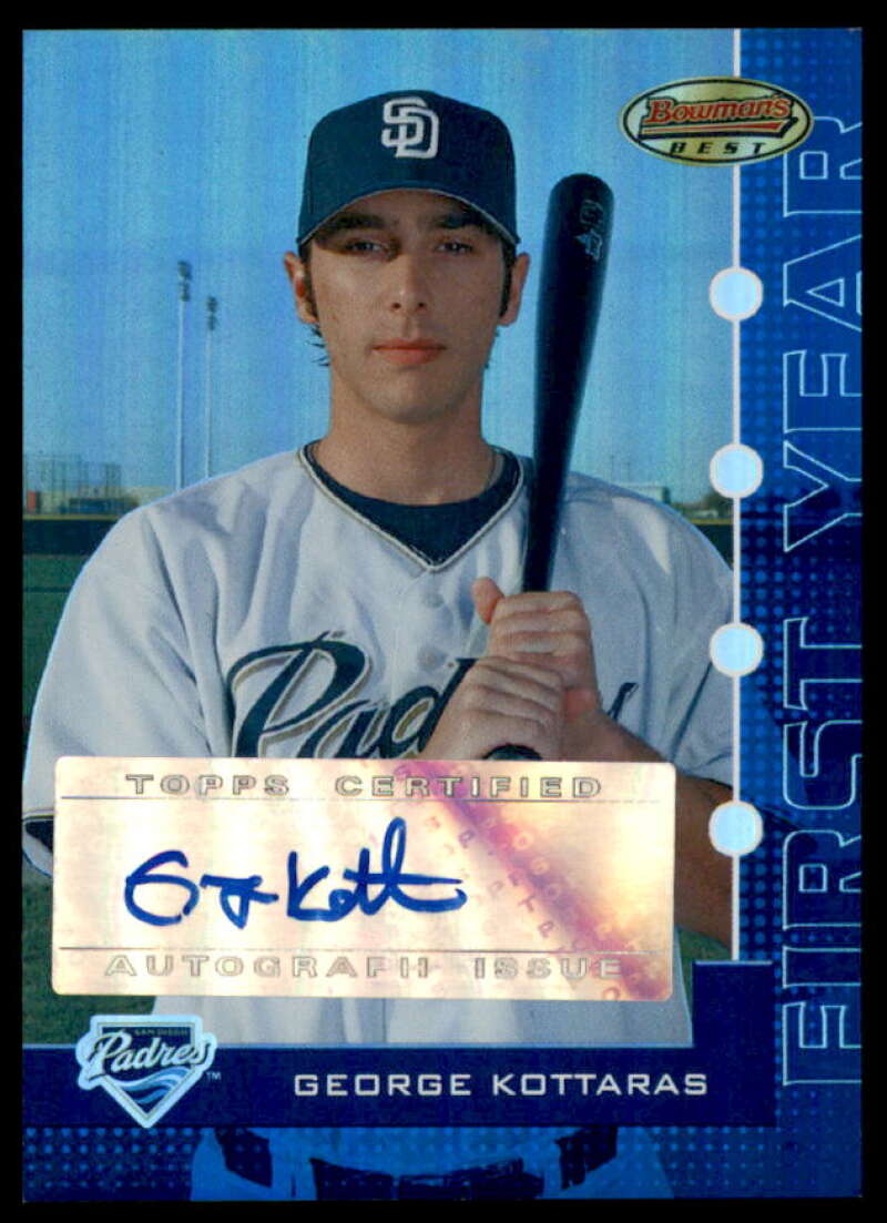George Kottaras FY AU Rookie Card 2005 Bowman's Best Blue #133  Image 1