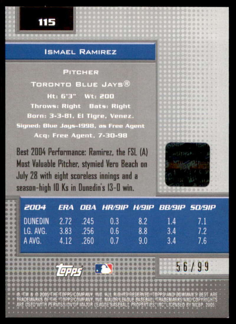 Ismael Ramirez FY AU Rookie Card 2005 Bowman's Best Silver #115  Image 2