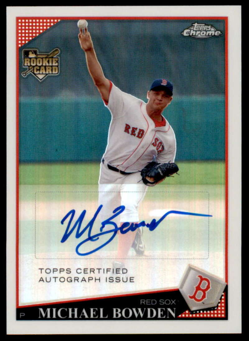 Michael Bowden AU Rookie Card 2009 Topps Chrome Refractors #229  Image 1