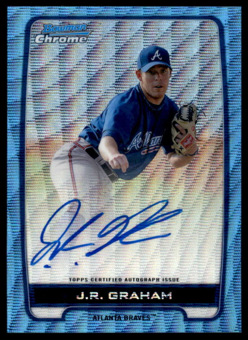 J.R. Graham RC 2012 Bowman Chrome Prospect Autographs Blue Wave Refractors #JRG  Image 1