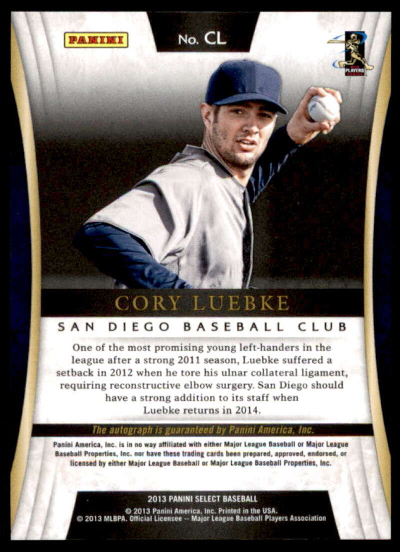 Cory Luebke Rookie Card 2013 Select Signatures #21  Image 2