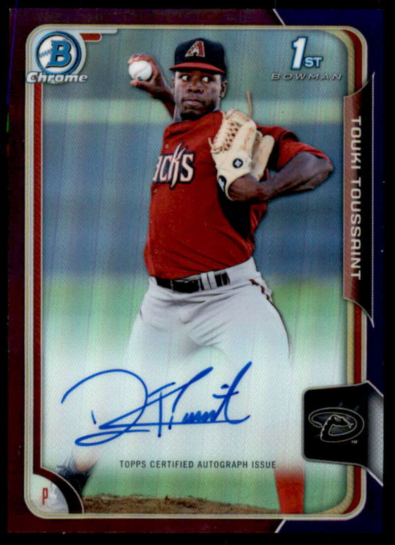 Touki Toussaint 2015 Bowman Chrome Prospect Autographs Purple Refractors #BCAPTT  Image 1