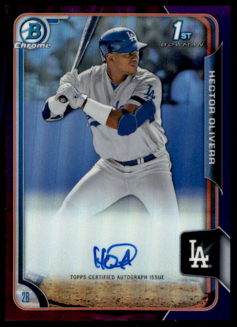 Hector Olivera 2015 Bowman Chrome Prospect Autographs Purple Refractors #BCAPHO  Image 1