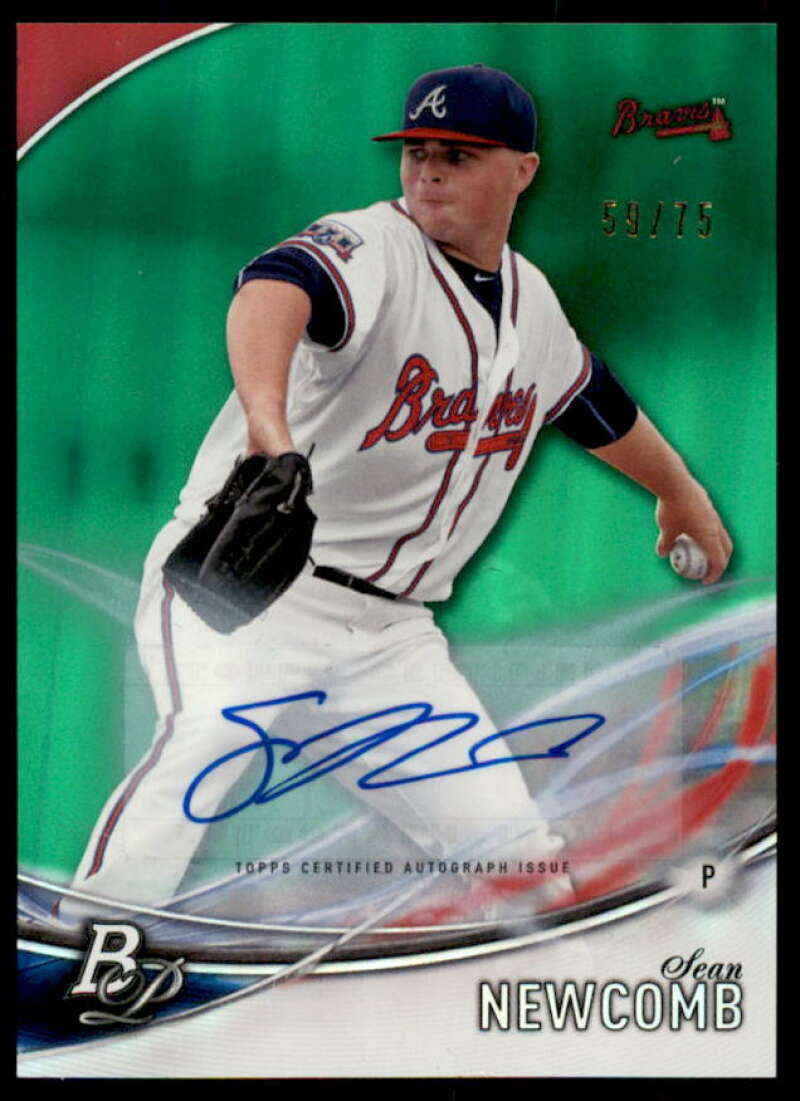 Sean Newcomb Rookie 2016 Bowman Platinum Top Prospects Autographs Green #TPASN  Image 1