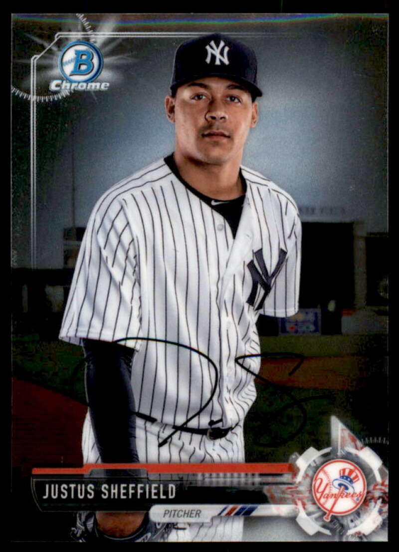 Justus Sheffield Card 2017 Bowman Chrome Draft Facsimile Variations #BD140  Image 1
