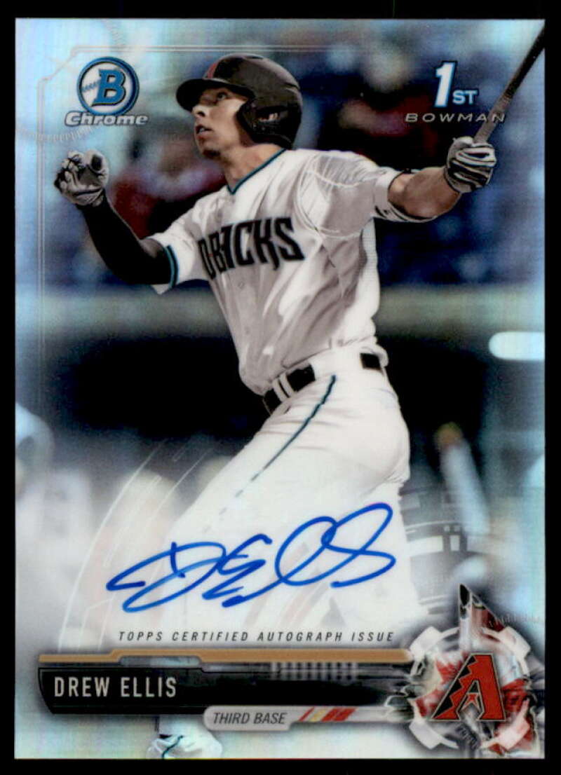 Drew Ellis Rookie Card 2017 Bowman Chrome Draft Autographs Refractors #CDADE  Image 1
