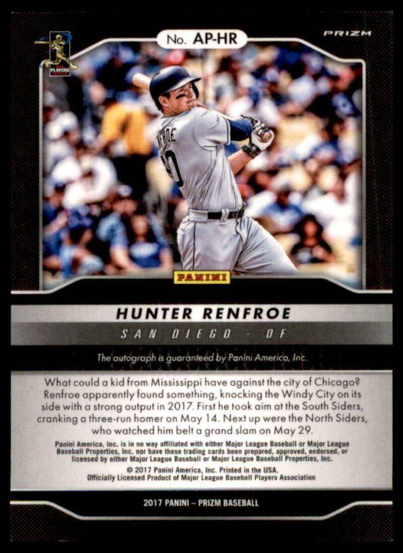 Hunter Renfroe Rookie Card 2017 Panini Prizm Autographs #16  Image 2