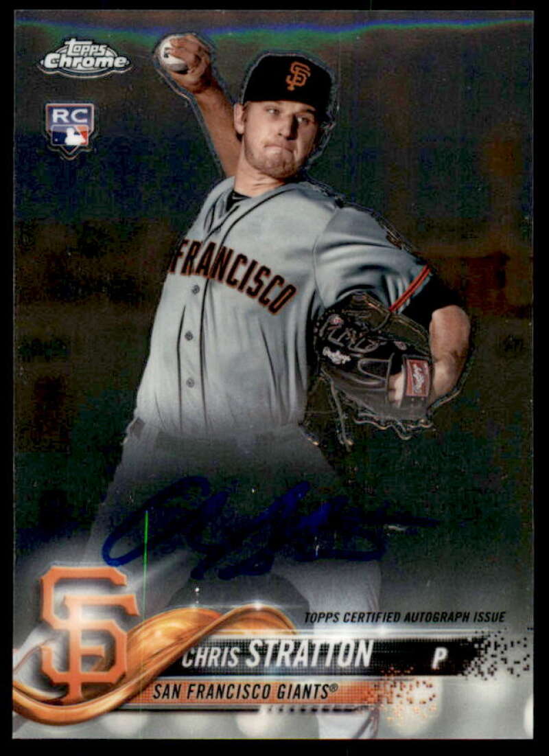 Chris Stratton Rookie Card 2018 Topps Chrome Rookie Autographs #RACST  Image 1