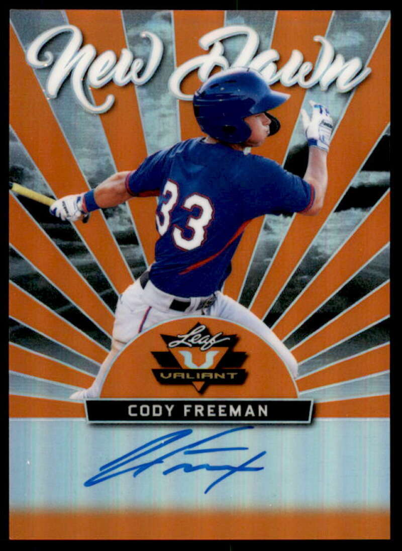 Cody Freeman Rookie Card 2019 Leaf Valiant New Dawn Orange Prismatic #NDCF2  Image 1