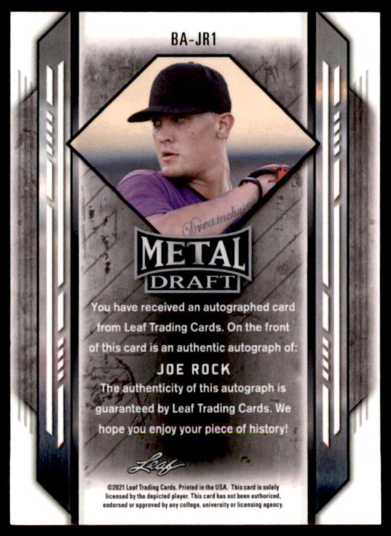 Joe Rock Rookie Card 2021 Leaf Metal Draft Crystals #BAJR1  Image 2