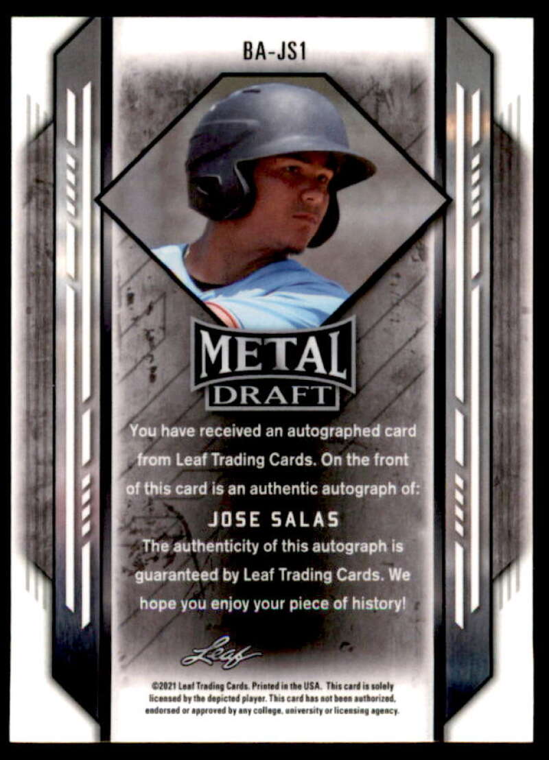 Jose Salas Rookie Card 2021 Leaf Metal Draft Crystals #BAJS1  Image 2