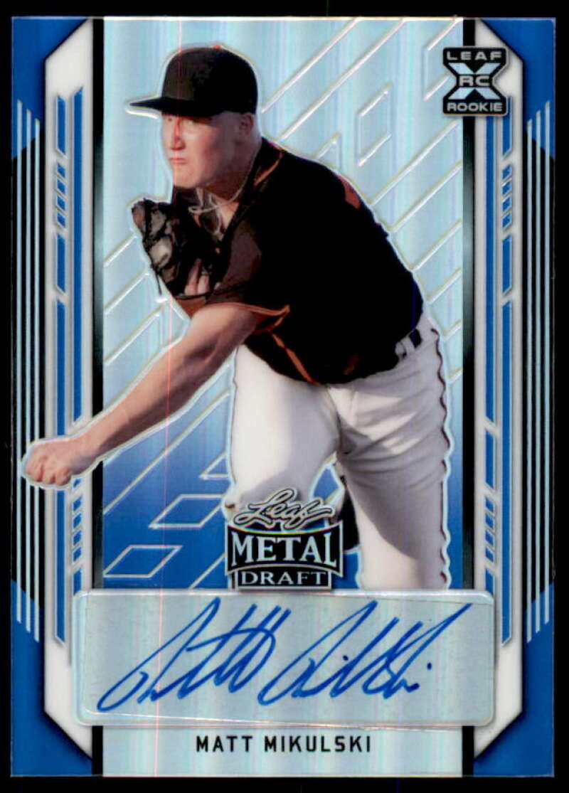 Matt Mikulski Rookie Card 2021 Leaf Metal Draft Blue #BAMM6  Image 1