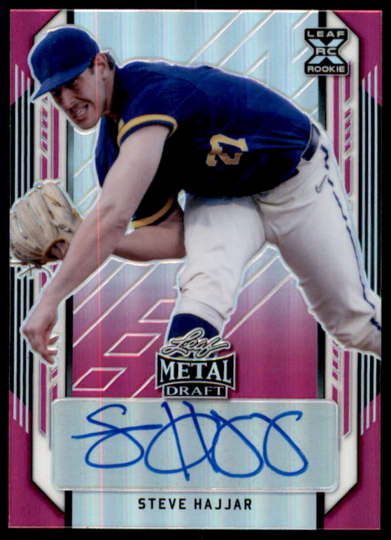 Steve Hajjar Rookie Card 2021 Leaf Metal Draft Pink #BASH1  Image 1