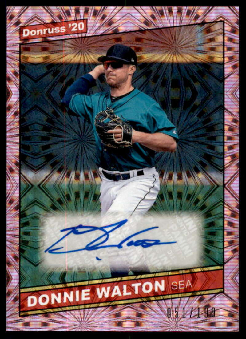 Donnie Walton Rookie Card 2020 Donruss Retro '86 Signatures Pink Fireworks #56  Image 1