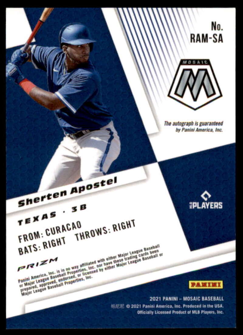 Sherten Apostel Rookie Card 2021 Panini Mosaic Rookie Autographs Mosaic #13  Image 2