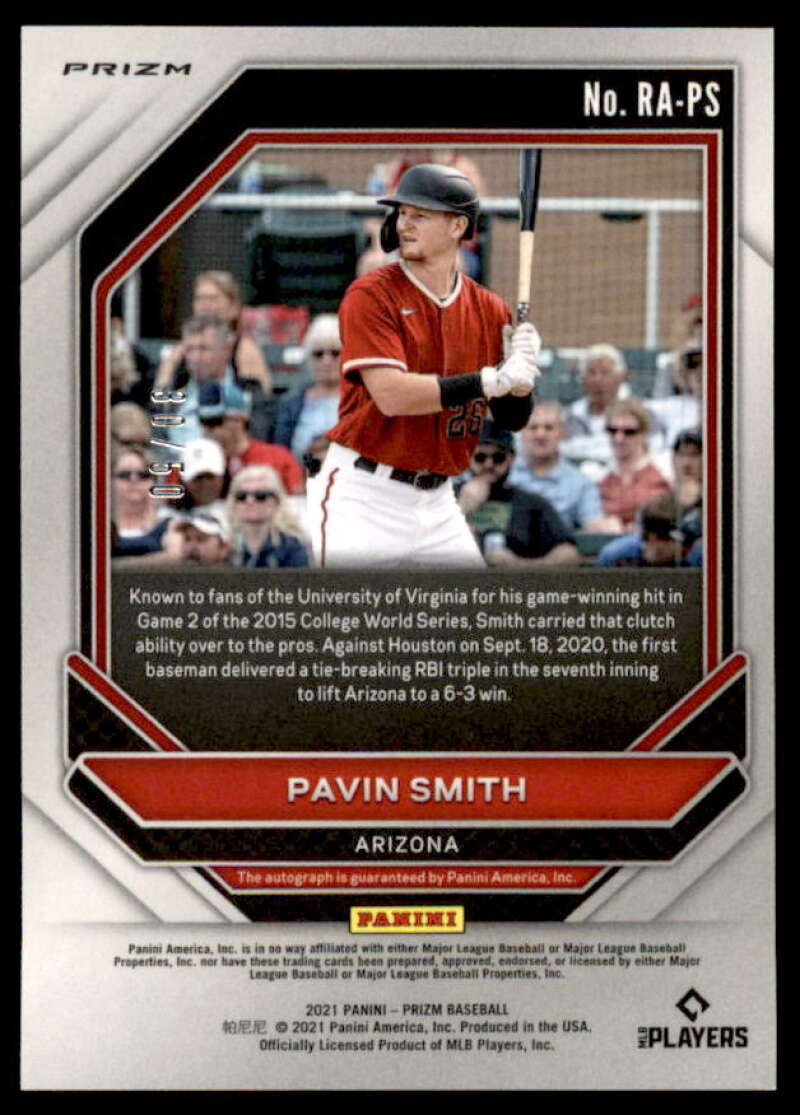 Pavin Smith Rookie 2021 Panini Prizm Rookie Autographs Prizms Carolina Blue #70  Image 2