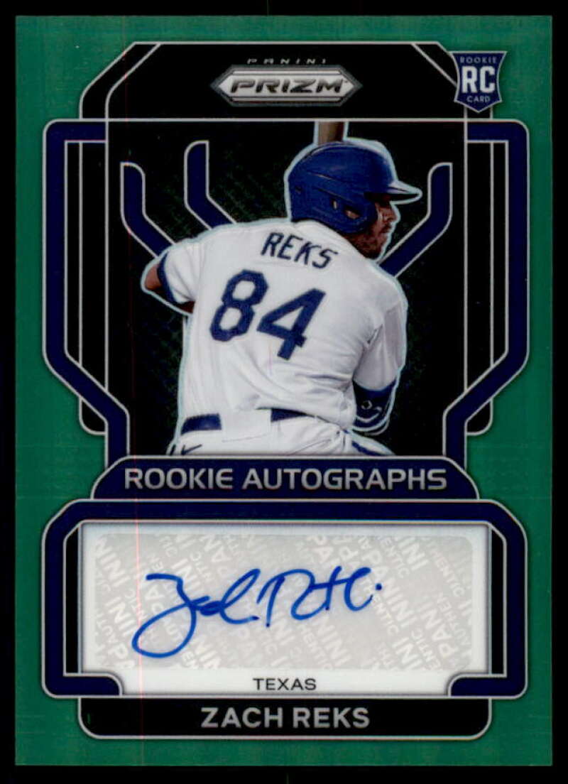 Zach Reks Rookie Card 2022 Panini Prizm Rookie Autographs Prizms Green #71  Image 1