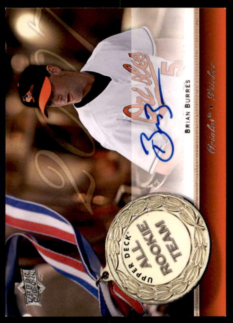 Brian Burres Rookie Card 2008 Upper Deck All Rookie Team Signatures #BU  Image 1