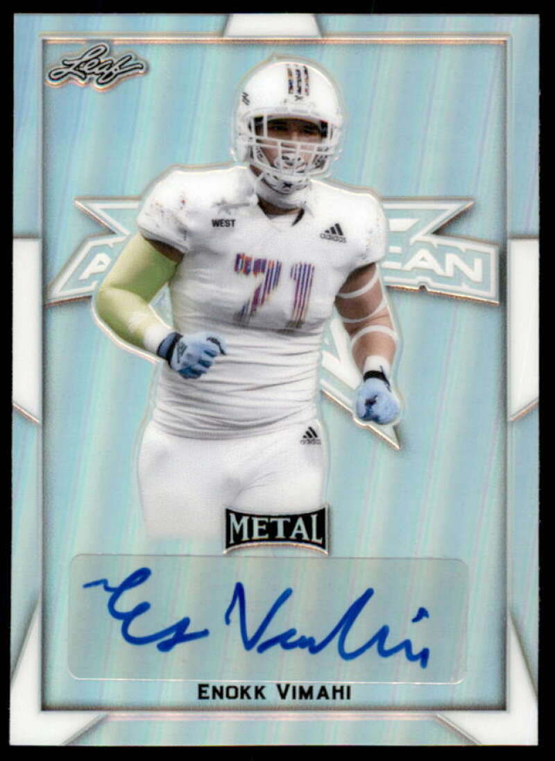 Enokk Vimahi Rookie 2019 Leaf Army All-American Bowl Metal Autographs #BAEV1  Image 1