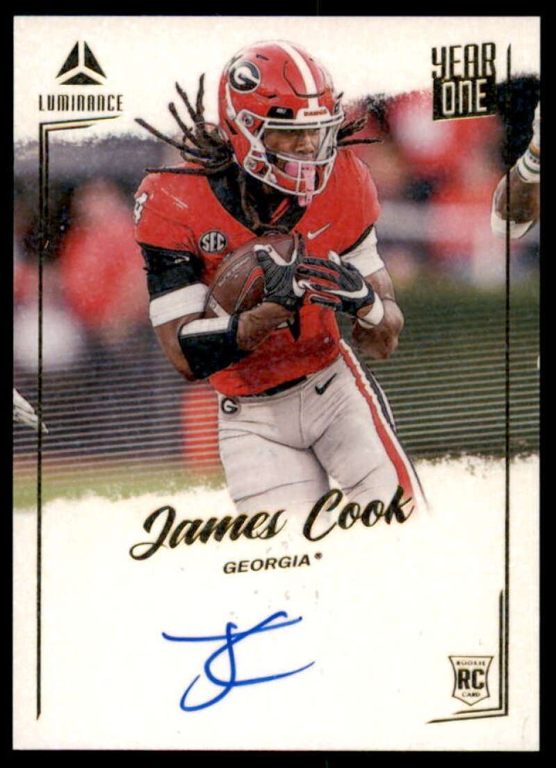 James Cook Rookie Card 2022 Panini Luminance Year One Signatures RPS #37  Image 1