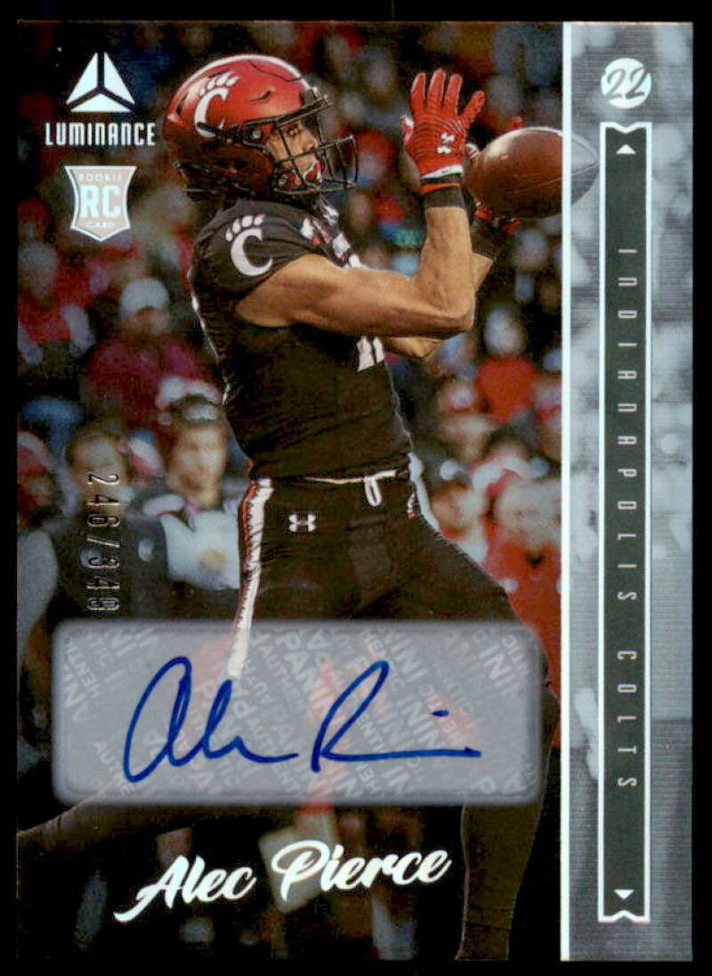 Alec Pierce Rookie Card 2022 Panini Luminance Autographs #124  Image 1