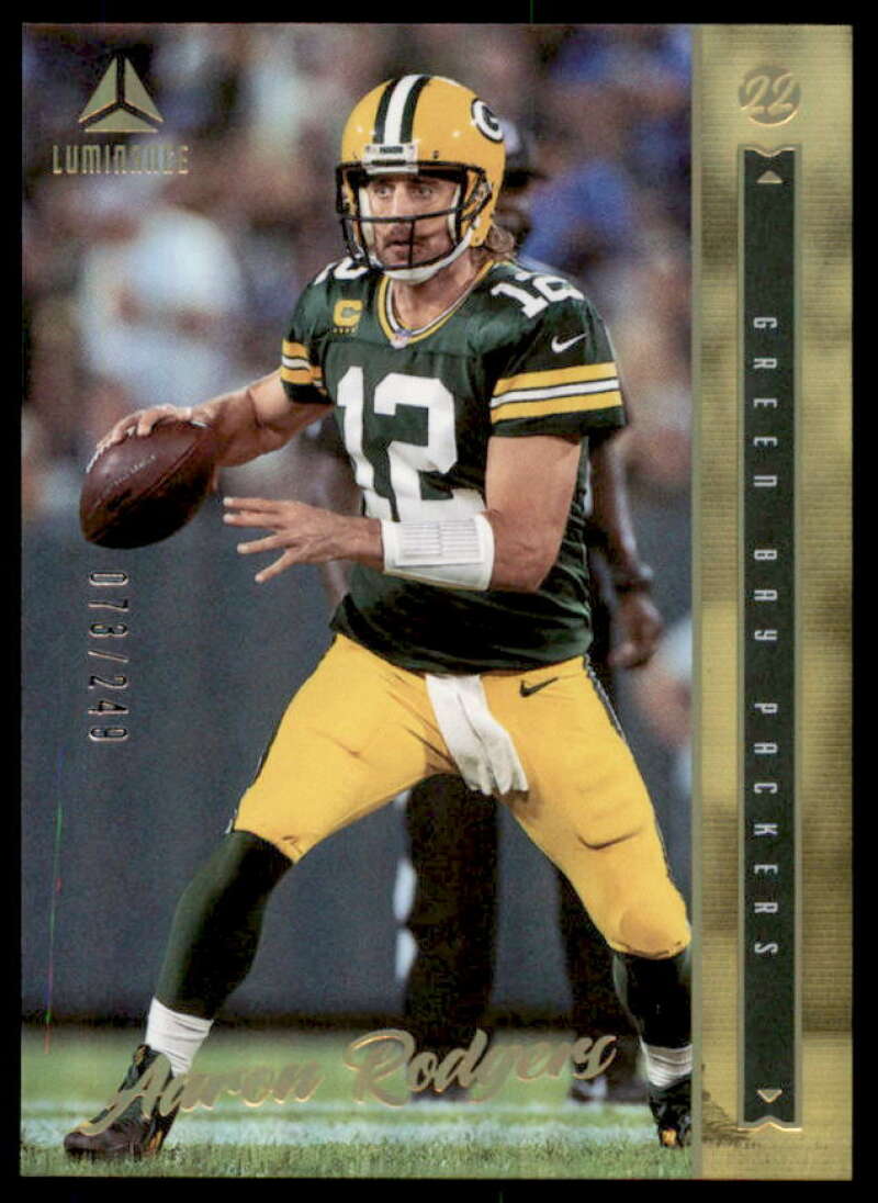 Aaron Rodgers Card 2022 Panini Luminance Gold #31  Image 1