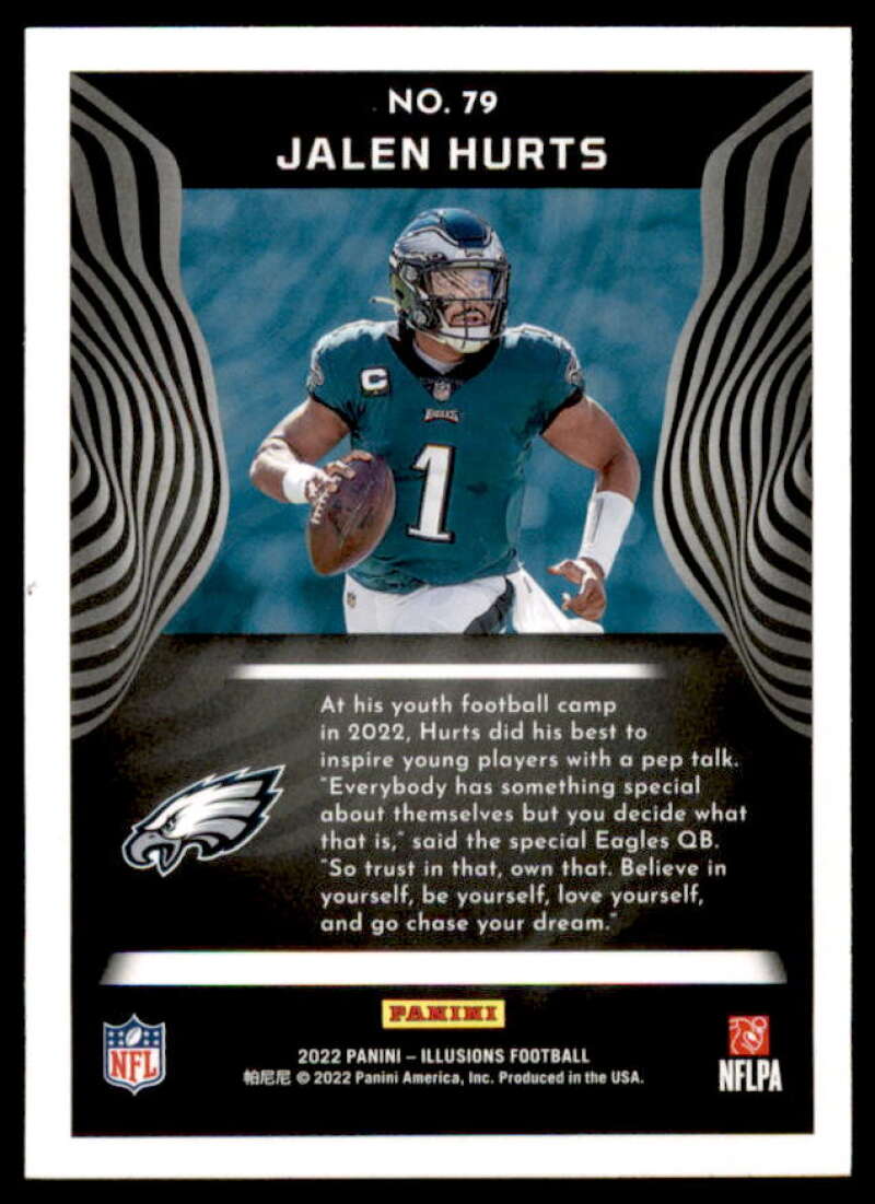 Jalen Hurts Card 2022 Panini Illusions Emerald #79  Image 2