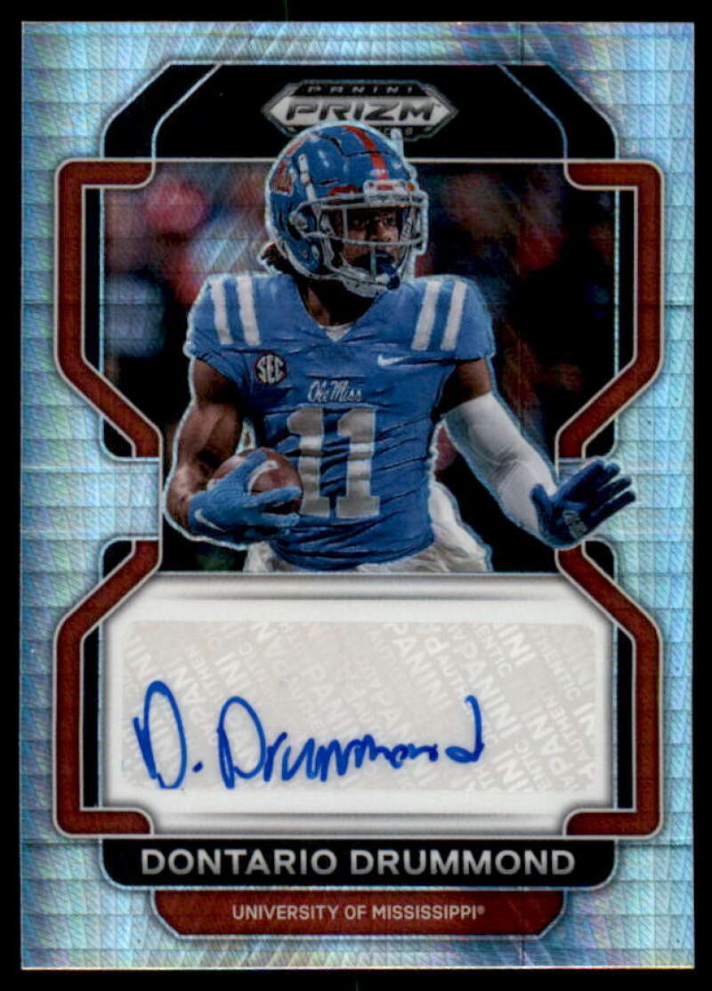 Dontario Drummond Rookie 2022 Panini Prizm Draft Picks Autographs Hyper #194  Image 1