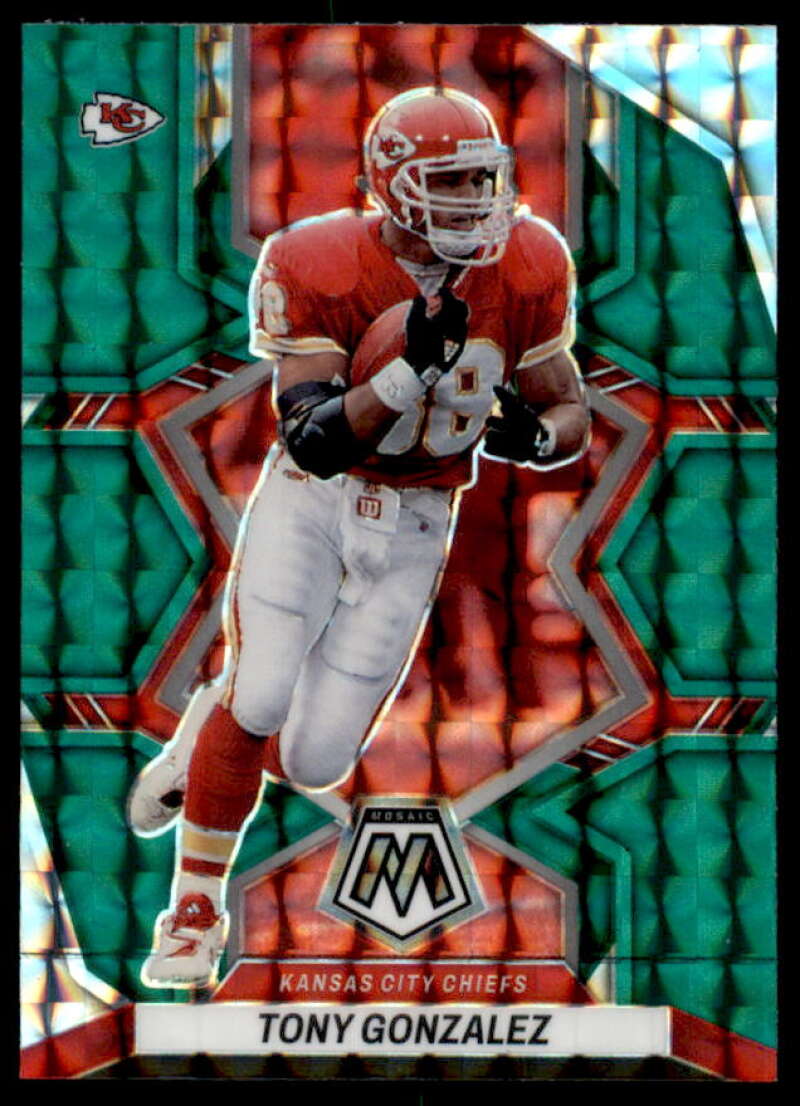 Tony Gonzalez Card 2022 Panini Mosaic Mosaic Green #100  Image 1