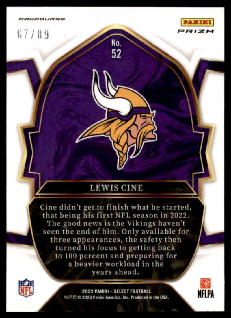 Lewis Cine Rookie Card 2022 Select Prizm Dragon Scale #52  Image 2