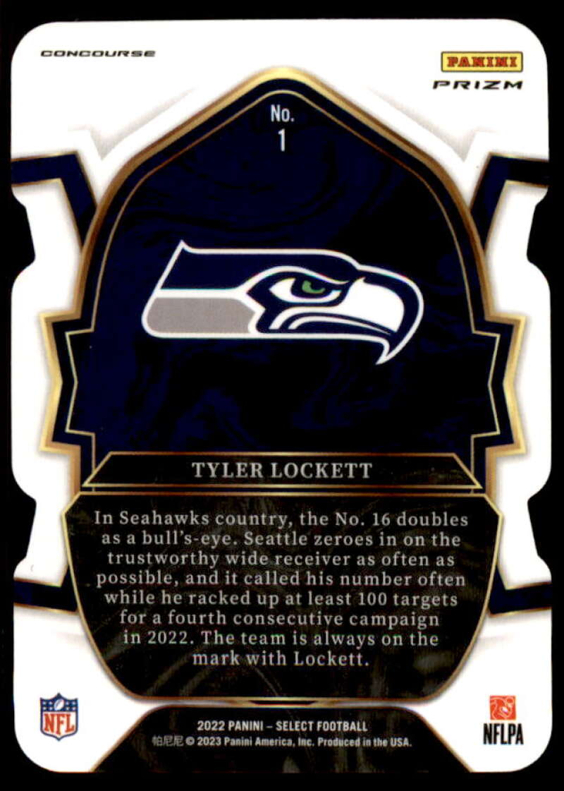 Tyler Lockett Card 2022 Select Prizm Black and Green Die Cut #1  Image 2