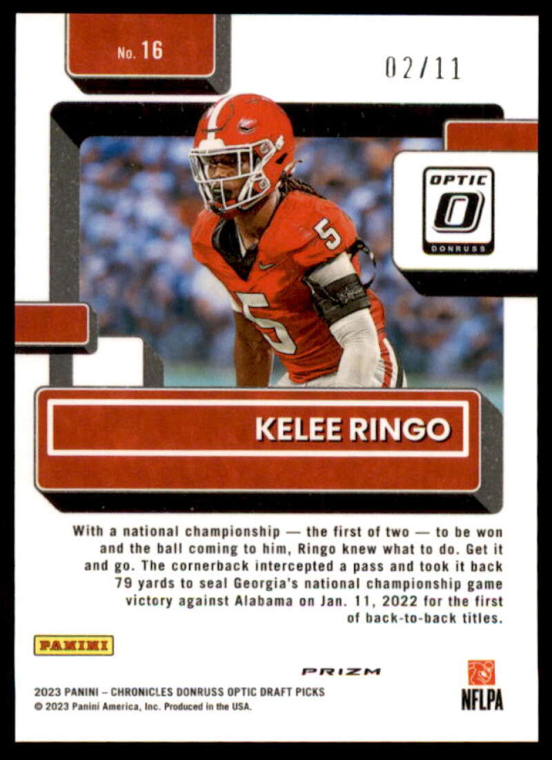 Kelee Ringo Rookie 2023 Chronicles Donruss Optic Rated Rookies Cracked Ice #16  Image 2