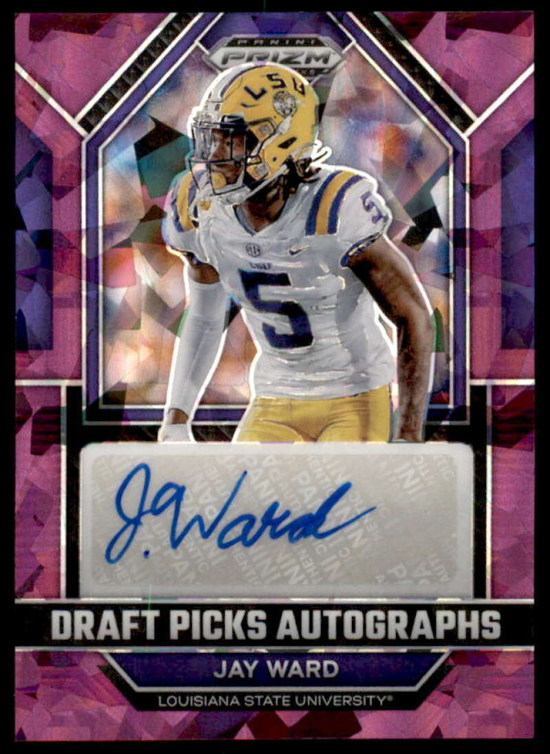 Jay Ward RC 2023 Panini Prizm Draft Picks Draft Picks Autographs Purple Ice #67  Image 1