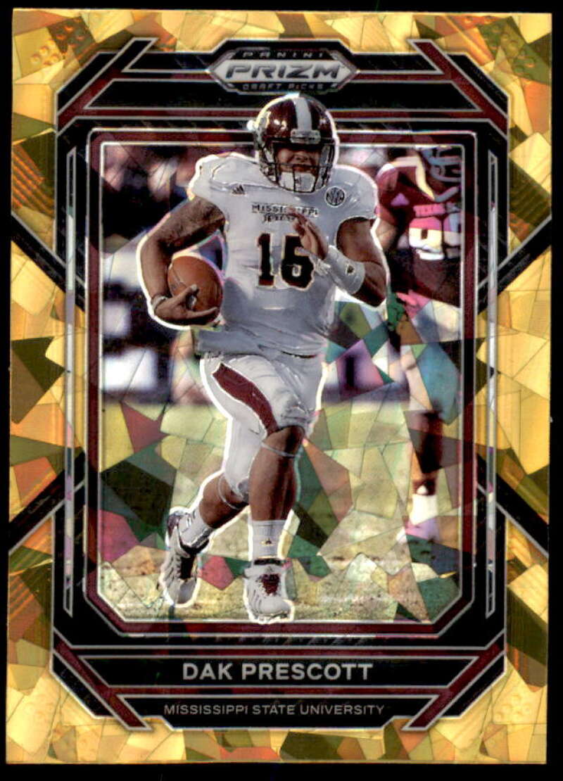 Dak Prescott Card 2023 Panini Prizm Draft Picks Prizms Gold Ice #20  Image 1