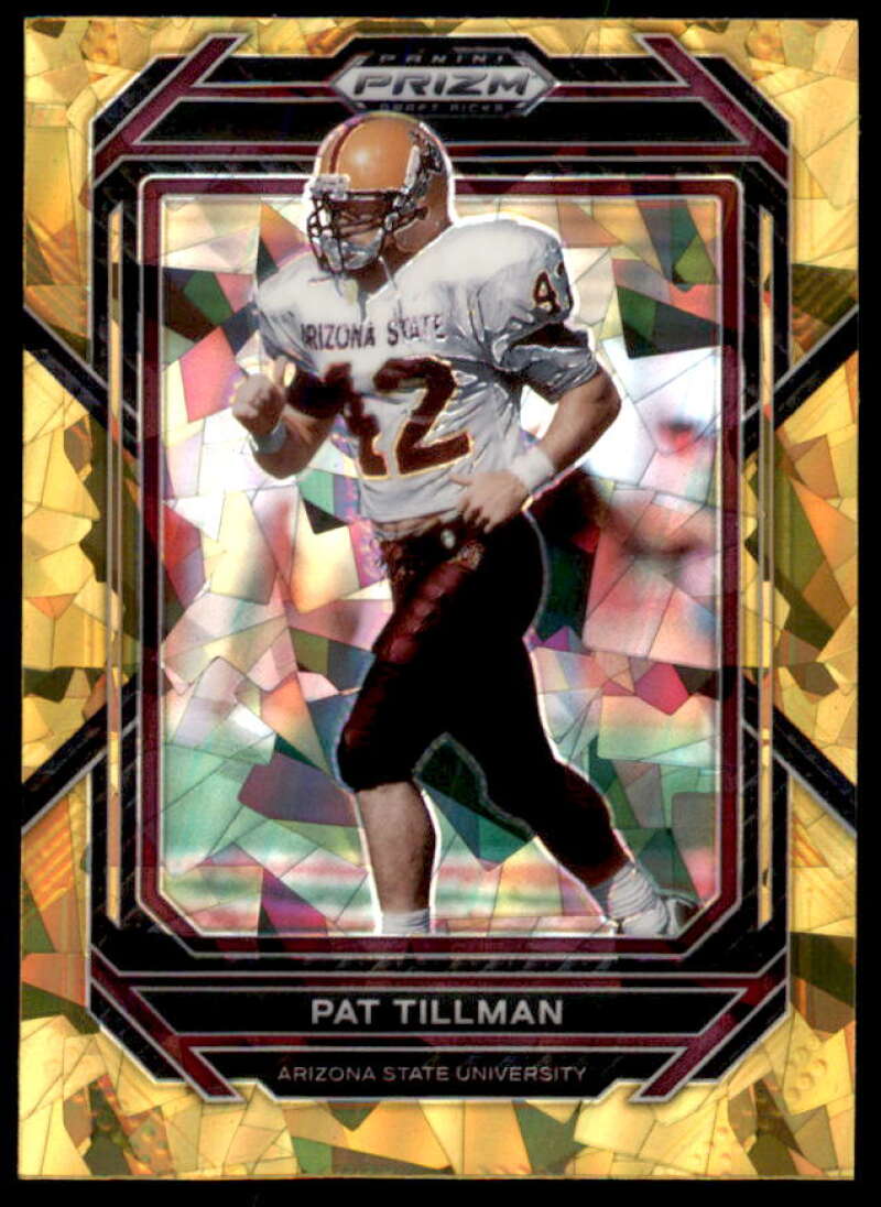 Pat Tillman Card 2023 Panini Prizm Draft Picks Prizms Gold Ice #100  Image 1