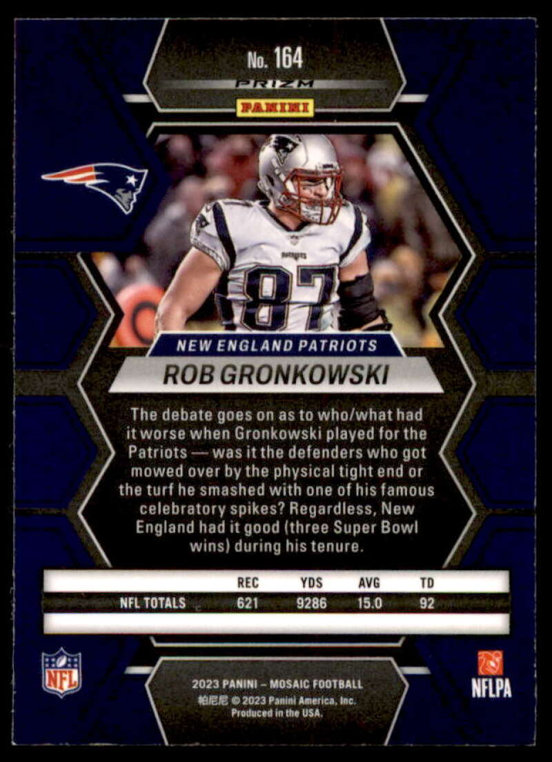 Rob Gronkowski Card 2023 Panini Mosaic Mosaic #164  Image 2