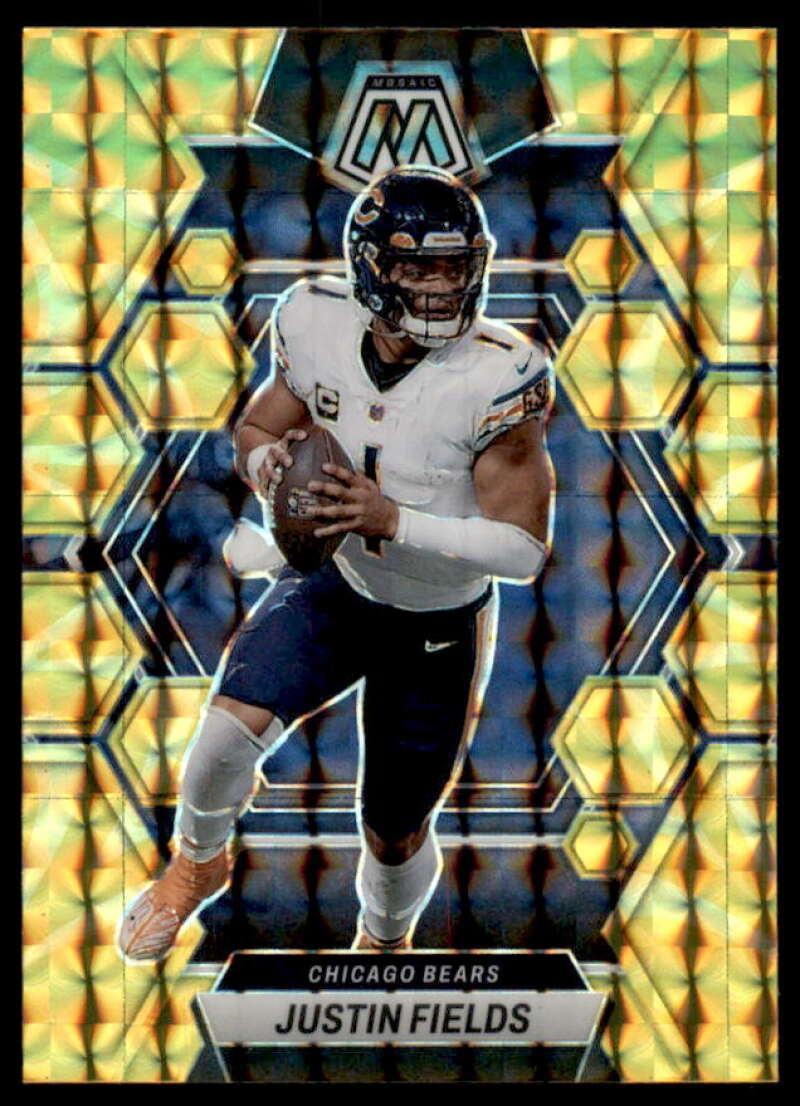 Justin Fields Card 2023 Panini Mosaic Mosaic Reactive Yellow #33  Image 1